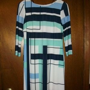 Womens Vince Camuto LS dress Cream blues size 2